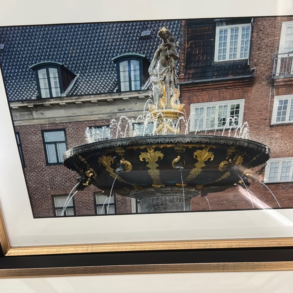 Framed Fountain Art Photo